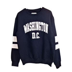 Unisex Large New York Popular Washington DC Navy with White Stripes Pullover
